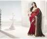 Rot und schwarz Georgette Saree (Sari)...
